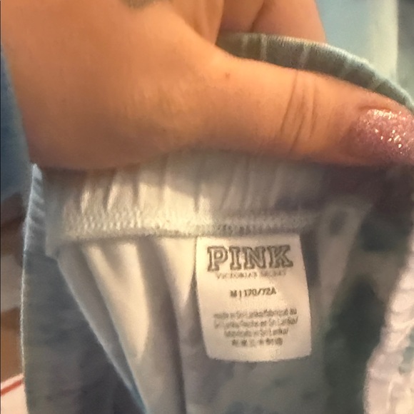PINK Victoria's Secret Blue Tie-Dye Sweatshirt and jogger SET Size M/L EUC - Picture 5 of 6